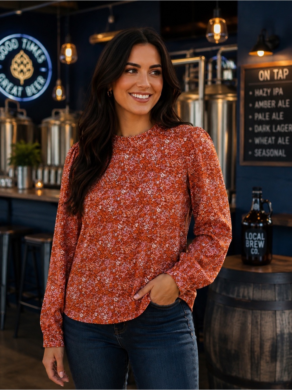 Universal Thread Floral Blouse, Large - Picture 7 of 7